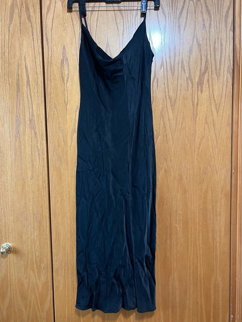 Wilfred Black Cowl Neck Midi Slip Dress